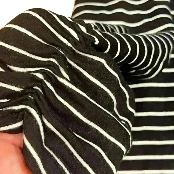 Garnet Hill Striped 3/4 Sleeve Knit Mini Dress Size Large Casual Stretch Comfort - Picture 6 of 8